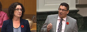 Nancy Heppner and Buckley Belanger in Question Period.